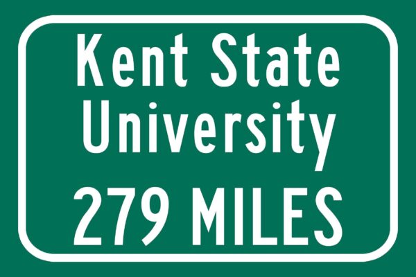 Kent State University / Custom College Highway Distance Sign / Kent State Golden Flashes / Kent Ohio / - Image 2
