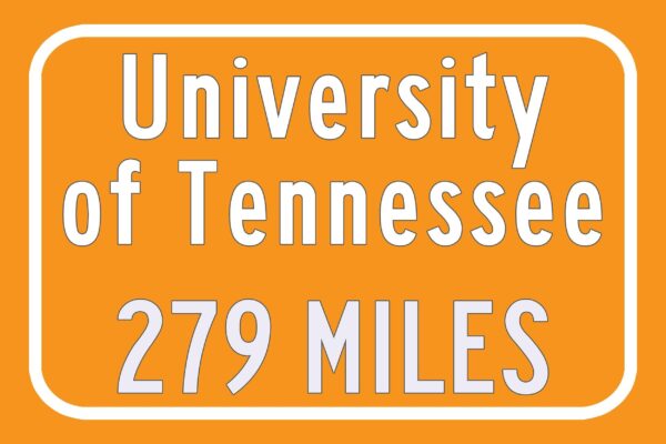 University of Tennessee , Custom College Highway Distance Sign /University of Tennessee / University of Tennessee Volunteers - Image 3