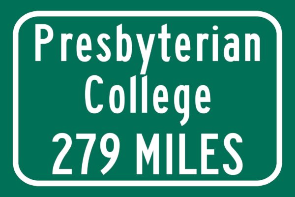 Presbyterian College / Custom College Highway Distance Sign / Presbyterian College  / Presbyterian Blue Horse / Clinton SC - Image 2