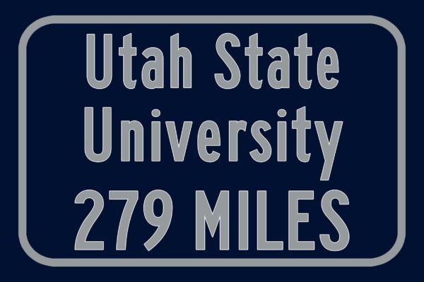 Utah State University / Custom College Highway Distance Sign / Utah State Aggies / Logan Utah / - Image 3