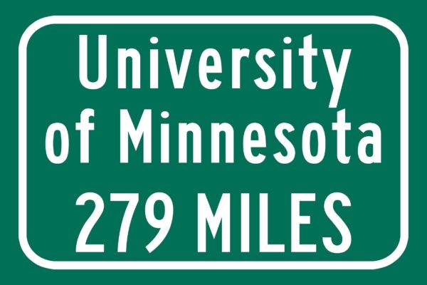 University of Minnesota Custom College Highway Distance sign /University of Minnesota Minneapolis  / Golden Gophers - Image 3