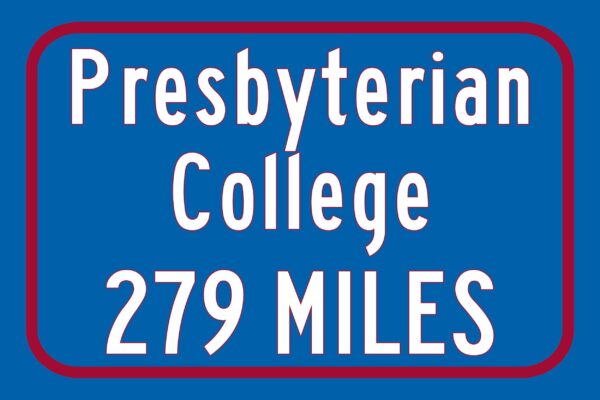 Presbyterian College / Custom College Highway Distance Sign / Presbyterian College  / Presbyterian Blue Horse / Clinton SC - Image 3