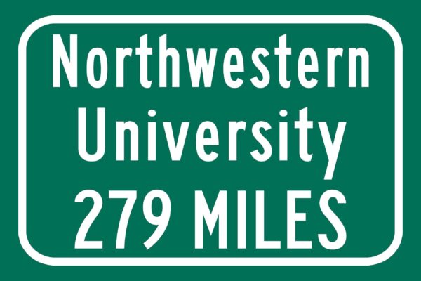 Northwestern University Wildcats Custom College Highway Distance sign /Northwestern University Wildcats - Image 3