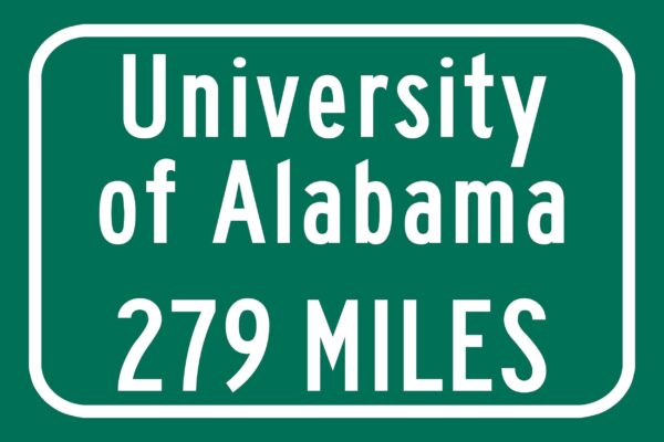 University of Alabama Custom College Highway Distance Sign /University of Alabama Tuscaloosa/ Alabama Crimson Tide - Image 2