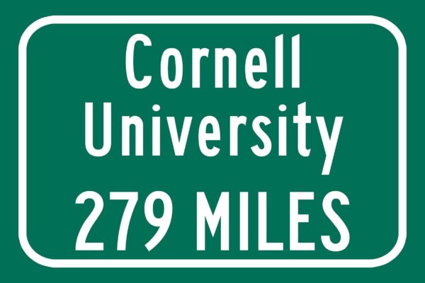 Cornell University / Custom College Highway Distance Sign / Cornell University / Ithaca New york /  Cornell Big Red / - Image 2