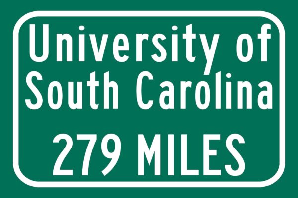 University of South Carolina Custom College Highway Distance Sign /University of South Carolina / USC Gamecocks / Columbia South Carolina - Image 2