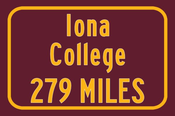Iona College / Custom College Highway Distance Sign / Iona Gaels / New Rochelle New York / - Image 3
