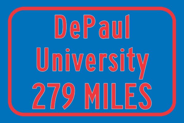 DePaul University / Custom College Highway Distance Sign /DePaul University /DePaul University Demons / Chicago Illinois - Image 3