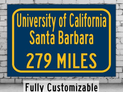 University of California Santa Barbara / Custom College Highway Distance Sign / UC Santa Barbara Gauchos / UC Santa Barbara Wallart