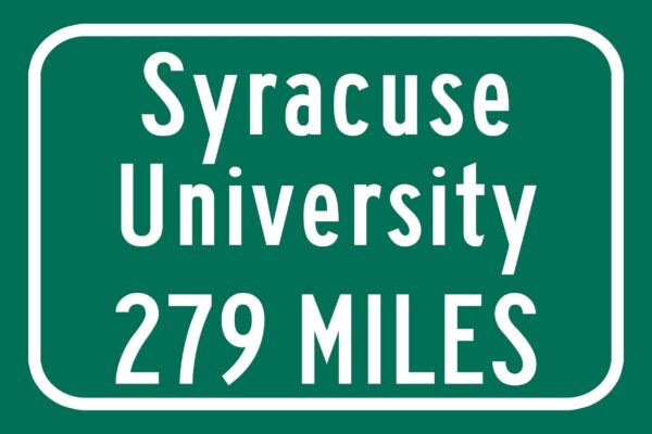 Syracuse University Custom College Highway Distance Sign / Syracuse Orange/ Syracuse New York / Syracuse University - Image 2