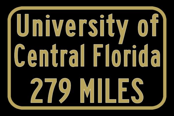 University of Central Florida Custom College Highway Distance Sign /University of Central Florida /UCF Knights / Orlando Florida - Image 3