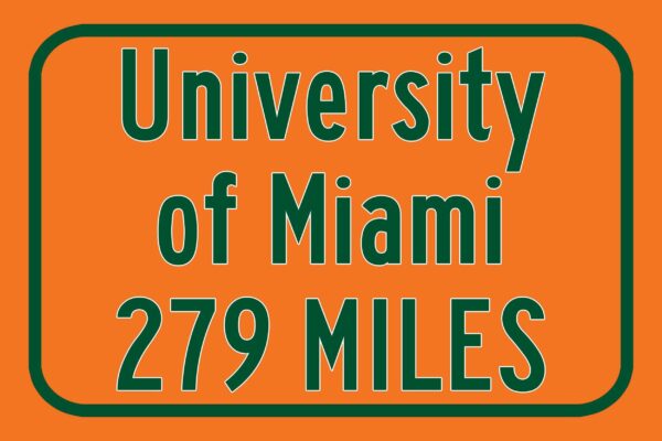 University of Miami Custom College Highway Distance Sign / Miami Hurricanes /Miami Florida wall art / University of Florida - Image 3
