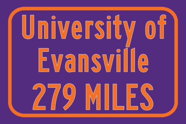 University of Evansville / Custom College Highway Distance Sign / Evansville Purple Aces / Evansville Indiana / - Image 3