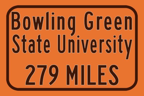 Bowling Green State University / Custom College Highway Distance Sign / Bowling Green Falcons / Bowling Green Ohio / - Image 3