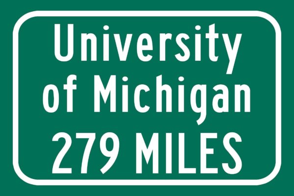 University of Michigan Anne Arbor Custom College Highway Distance sign /  University of Michigan Wolverines/ Anne Arbor Michigan - Image 3