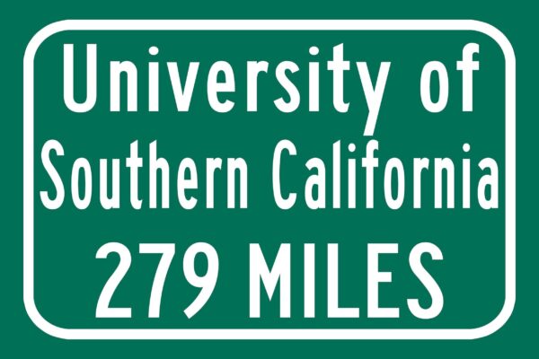 University of Southern California / Custom College Highway Distance Sign / Los Angeles California / USC Trojans - Image 2