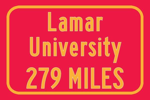 Lamar University / Custom College Highway Distance Sign / Lamar Cardinals / Beaumont Texas - Image 3
