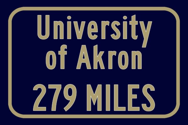 The University of Akron / Custom College Highway Distance Sign / University of Akron Zips / Akron Ohio - Image 3
