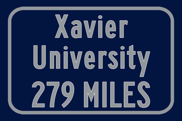 Xavier University  / Custom College Highway Distance Sign /Xavier University /Xavier University Musketeers / Cincinnati Ohio / - Image 3