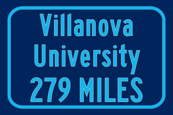 Villanova University / Custom College Highway Distance Sign /Villanova University /Villanova University Wildcats / Villanova PA / - Image 3