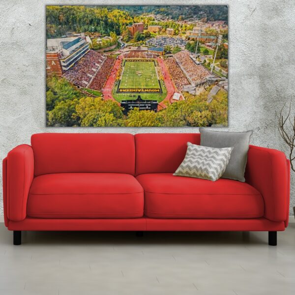 Appalachian State Mountaineers, Kidd Brewer Stadium , Watercolor Digital Sketch Print Canvas Print, Mountaineer Football,Boone North Carolina - Image 2