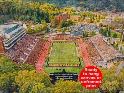 Appalachian State Mountaineers, Kidd Brewer Stadium , Watercolor Digital Sketch Print Canvas Print, Mountaineer Football,Boone North Carolina