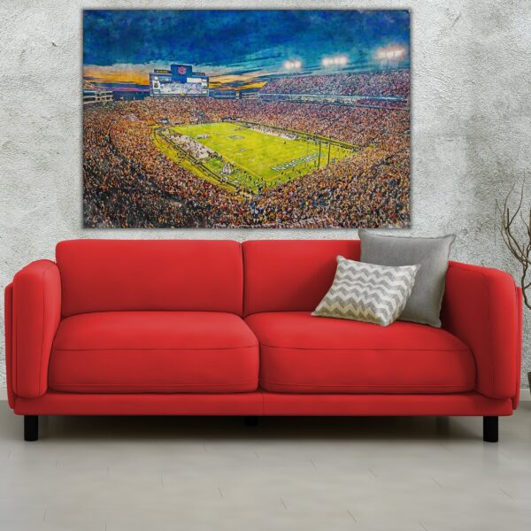 Canvas-Print of Auburn Tigers, Jordan-Hare Stadium , Watercolor Digital Sketch Print Canvas Print, Tigers Football, Auburn Alabama - Image 2