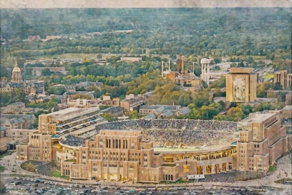 Canvas-Print of Notre Dame Fighting Irish, University of Notre Dame , Watercolor Digital Sketch Print Canvas Print, Notre Dame Indiana - Image 3