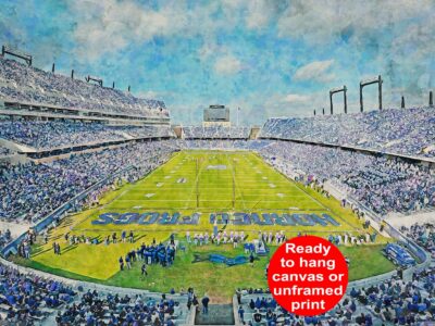 Canvas-Print of TCU Horned Frogs, Amon G. Carter Stadium , Watercolor Digital Sketch Print Canvas Print, Frogs Football, Fort Worth Texas