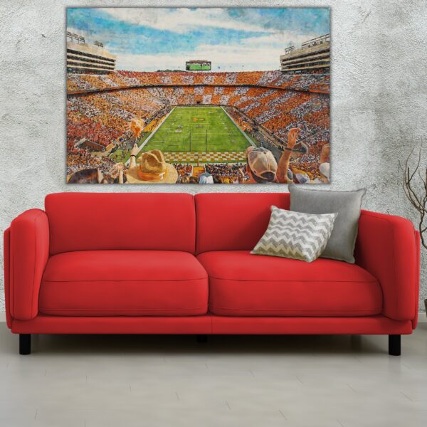 Tennessee Volunteers, Neyland Stadium , Watercolor Digital Sketch Print Canvas Print, Knoxville Tennessee, University of Tennessee - Image 2