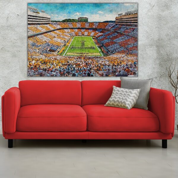 Tennessee Volunteers, Neyland Stadium , Watercolor Digital Sketch Print Canvas Print, Knoxville Tennessee, University of Tennessee - Image 2