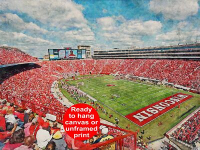 Wisconsin Badger, Camp Randall Stadium ,  Watercolor Digital Sketch Print Canvas Print,  Madison Wisconsin , University of Wisconsin