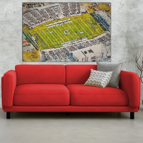 Citadel Bulldogs, Johnson Hagood Memorial Stadium , Watercolor Digital Sketch Print Canvas Print, The Citadel, Charleston South Carolina - Image 2