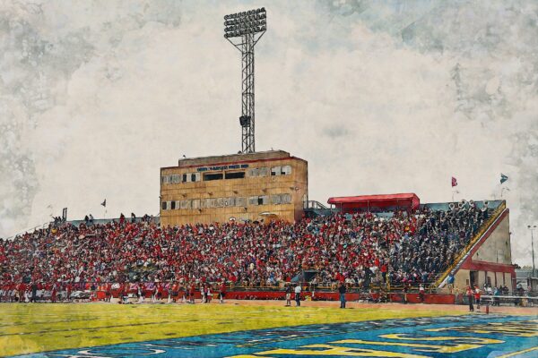 Canvas-Print of Dayton Flyers, Welcome Stadium , Watercolor Digital Sketch Print Canvas Print, Dayton Ohio, Dayton University - Image 3