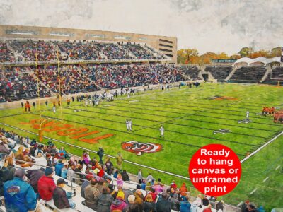Princeton Tigers, Princeton Stadium , Watercolor Digital Sketch Print Canvas Print,  Princeton New Jersey, Princeton university