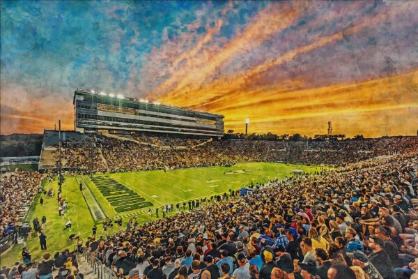 Canvas-Print of Purdue Boilermakers, Ross–Ade Stadium , Watercolor Digital Sketch Print Canvas Print, Tippecanoe Indiana, Purdue University - Image 3
