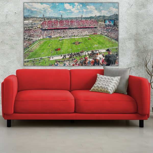 San Diego State Aztechs, Snapdragon Stadium  , Watercolor Digital Sketch Print Canvas Print, San Diego California, San Diego California - Image 2