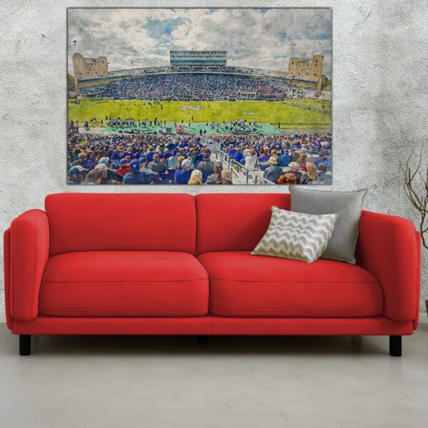 Canvas-Print of Ryan Field, Northwestern Wildcats , Watercolor Digital Sketch Print Canvas Print, Northwestern University, Evanston Illinois - Image 2
