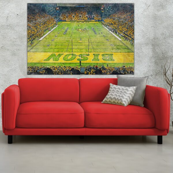 North Dakota Bison, FARGODOME , Watercolor Digital Sketch Print Canvas Print, North Dakota State University, Fargo North Dakota - Image 2