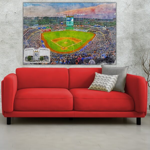 Canvas-Print of Kauffman Stadium in Kansas City Missouri / Kansas City Royals / Kansas City Missouri, Pro - Image 2