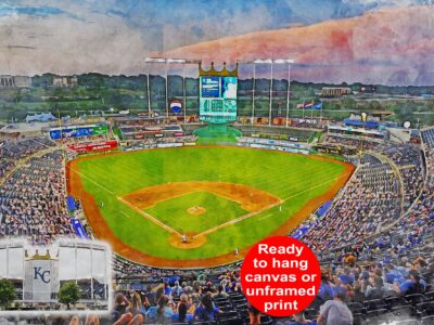 Canvas-Print of Kauffman Stadium in Kansas City Missouri / Kansas City Royals / Kansas City Missouri, Pro
