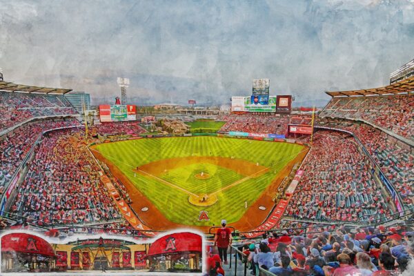 Canvas-Print of Angel Stadium in Los Angeles California / Los Angeles Angels / Los Angeles California, Pro - Image 3
