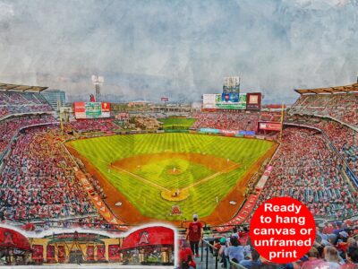 Canvas-Print of Angel Stadium in Los Angeles California / Los Angeles Angels / Los Angeles California, Pro