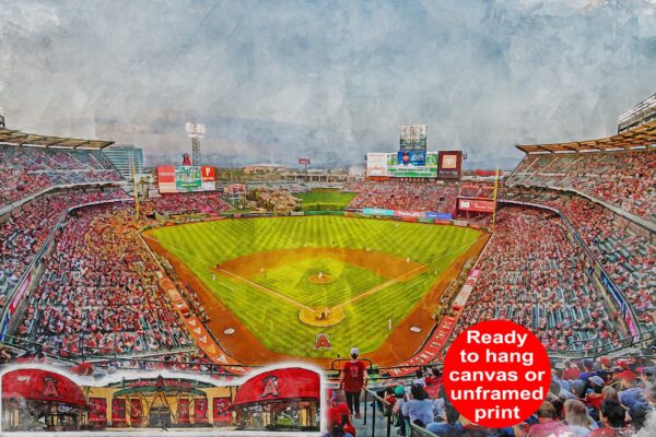 Canvas-Print of Angel Stadium in Los Angeles California / Los Angeles Angels / Los Angeles California, Pro