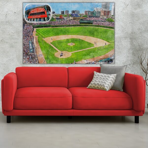 Canvas-Print of Wrigley Field Stadium in Chicago Illinois /  Chicago Cubs / Chicago Illinois, Pro - Image 2