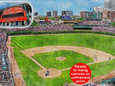 Canvas-Print of Wrigley Field Stadium in Chicago Illinois /  Chicago Cubs / Chicago Illinois, Pro