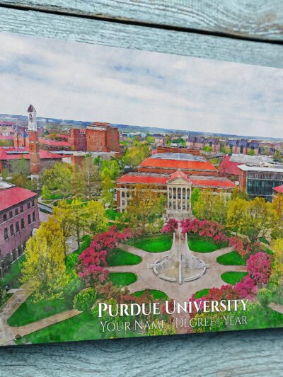 Purdue University Watercolor Canvas Graduation gift