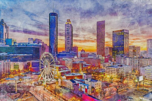 Atlanta Skyline Canvas Print - Image 2