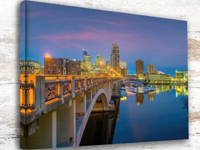 Bring the Minneapolis Skyline into Your Home with a Custom Printed Canvas, Minneapolis wall art, Minneapolis skyline canvas print