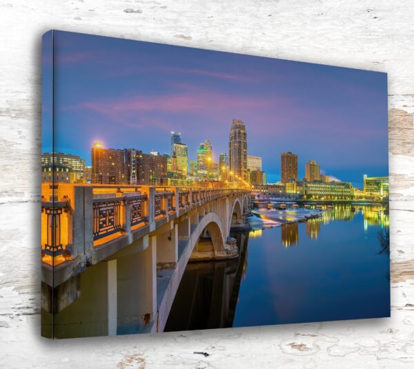 Bring the Minneapolis Skyline into Your Home with a Custom Printed Canvas, Minneapolis wall art, Minneapolis skyline canvas print